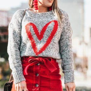 Loft Red Heart Sweater